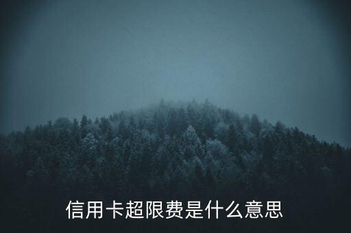 信用卡超限費(fèi)是什么意思