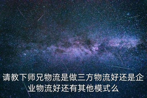 請(qǐng)教下師兄物流是做三方物流好還是企業(yè)物流好還有其他模式么