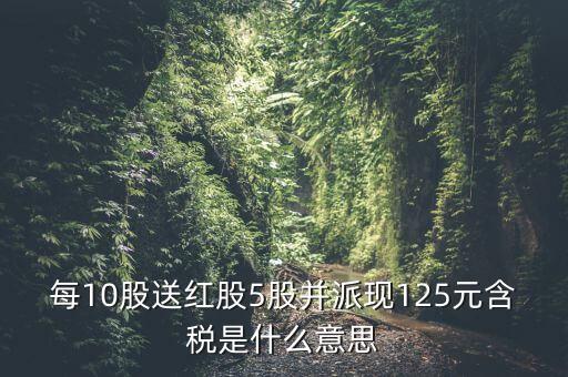 每10股送紅股5股并派現(xiàn)125元含稅是什么意思