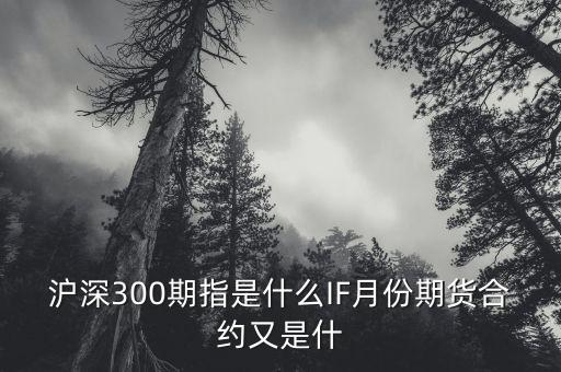 滬深300期指是什么IF月份期貨合約又是什