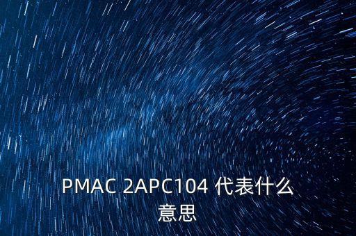 PMAC 2APC104 代表什么意思