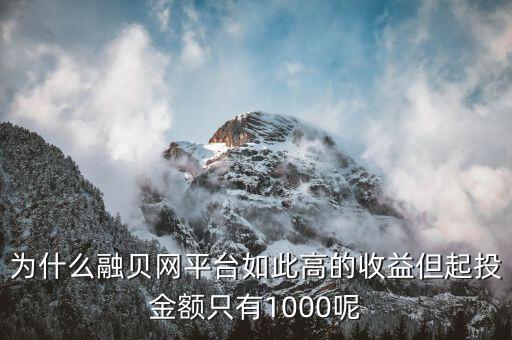 為什么融貝網(wǎng)平臺(tái)如此高的收益但起投金額只有1000呢