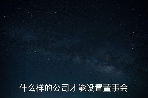 什么樣的公司才能設(shè)置董事會