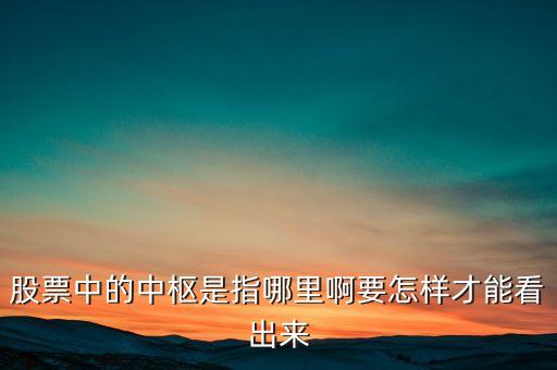 股票的中樞是什么意思，股票中經(jīng)常提到中樞一詞是什么意思