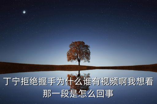 丁寧拒絕握手為什么誰有視頻啊我想看那一段是怎么回事