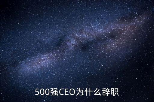 500強(qiáng)CEO為什么辭職