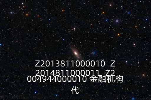 金融機(jī)構(gòu)代碼是什么，Z2013811000010  Z2014811000011  Z2004944000010 金融機(jī)構(gòu)代