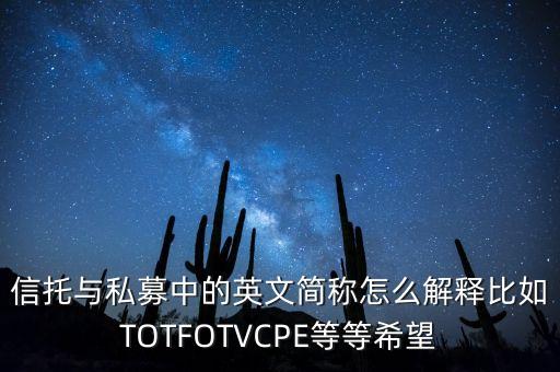 信托與私募中的英文簡稱怎么解釋比如TOTFOTVCPE等等希望