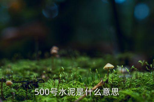 秦嶺500號水泥是什么意思，500號水泥是什么意思