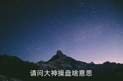 請(qǐng)問大神操盤啥意思