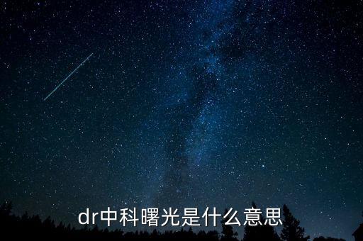 dr中科曙光是什么意思