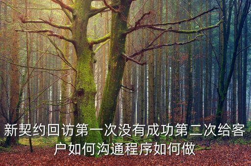 新契約回訪第一次沒(méi)有成功第二次給客戶如何溝通程序如何做