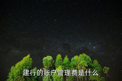 建行的賬戶管理費是什么