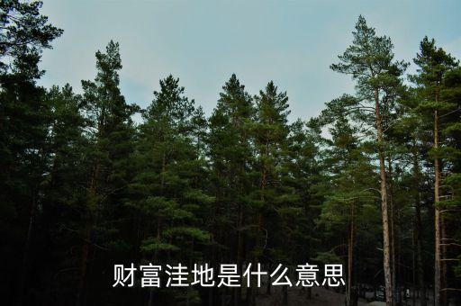 財(cái)富洼地是什么意思