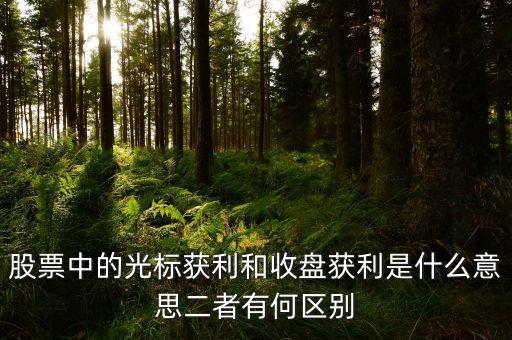 股票中的光標(biāo)獲利和收盤獲利是什么意思二者有何區(qū)別