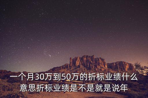 一個(gè)月30萬到50萬的折標(biāo)業(yè)績(jī)什么意思折標(biāo)業(yè)績(jī)是不是就是說年