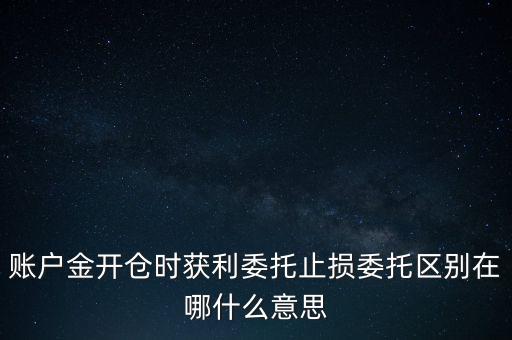 賬戶金開倉時獲利委托止損委托區(qū)別在哪什么意思