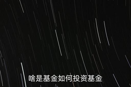 基金投資是什么，什么是基金投資