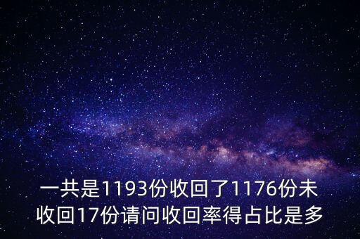 一共是1193份收回了1176份未收回17份請(qǐng)問收回率得占比是多