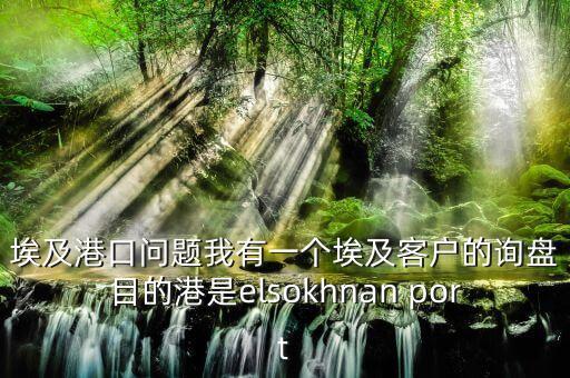 埃及港口問(wèn)題我有一個(gè)埃及客戶的詢盤(pán)目的港是elsokhnan port