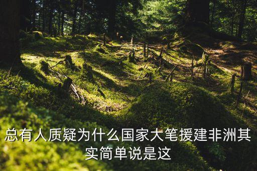 總有人質(zhì)疑為什么國家大筆援建非洲其實(shí)簡(jiǎn)單說是這