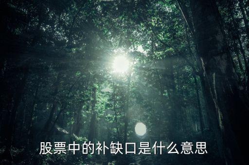 股票中的補(bǔ)缺口是什么意思