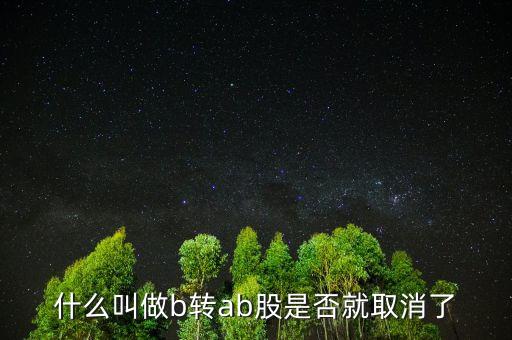 什么叫做b轉(zhuǎn)ab股是否就取消了