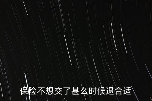 保險不想交了甚么時候退合適