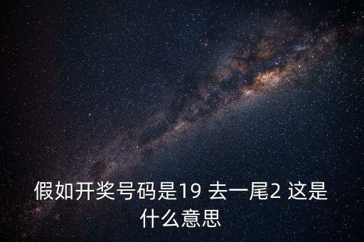 假如開獎號碼是19 去一尾2 這是什么意思