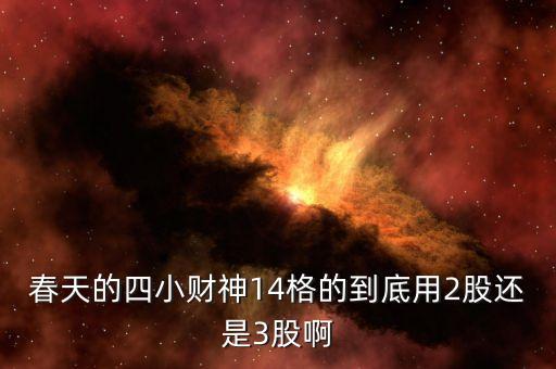 春天的四小財神14格的到底用2股還是3股啊