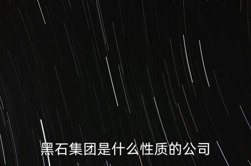 黑石集團是什么性質(zhì)的公司