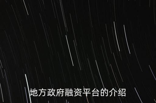 地方政府融資平臺的介紹