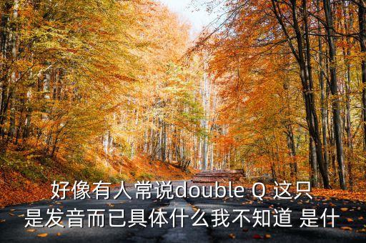 好像有人常說(shuō)double Q 這只是發(fā)音而已具體什么我不知道 是什