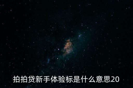 拍拍貸新手體驗標是什么意思20