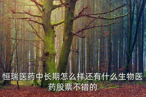 恒瑞醫(yī)藥中長期怎么樣還有什么生物醫(yī)藥股票不錯(cuò)的