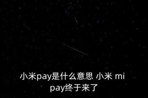 小米pay是什么意思 小米 mi pay終于來了