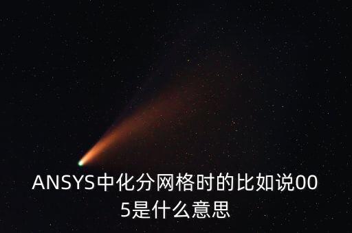 ANSYS中化分網(wǎng)格時(shí)的比如說(shuō)005是什么意思