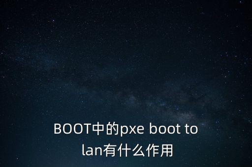 BOOT中的pxe boot to lan有什么作用