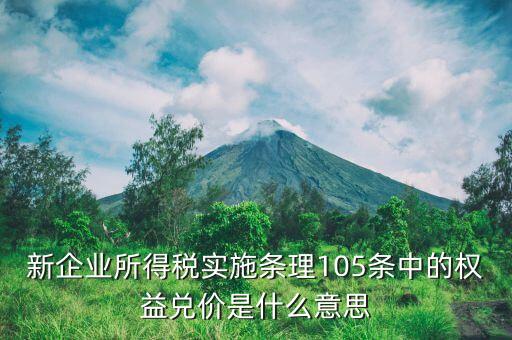 新企業(yè)所得稅實施條理105條中的權益兌價是什么意思