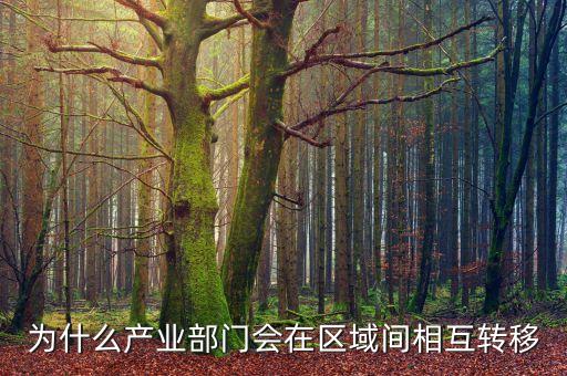 為什么產(chǎn)業(yè)部門會(huì)在區(qū)域間相互轉(zhuǎn)移