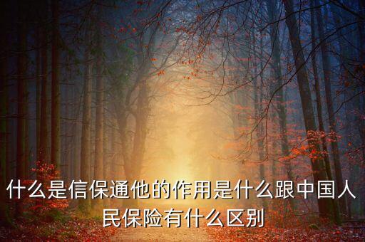 什么是信保通他的作用是什么跟中國人民保險有什么區(qū)別