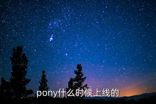 天加利什么時候上線，pony什么時候上線的