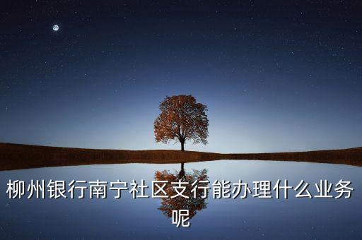 柳州銀行南寧社區(qū)支行能辦理什么業(yè)務(wù)呢