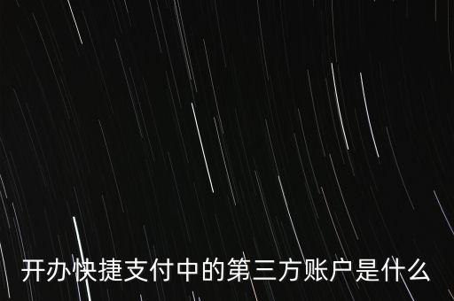 開辦快捷支付中的第三方賬戶是什么