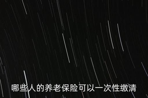 哪些人的養(yǎng)老保險(xiǎn)可以一次性繳清