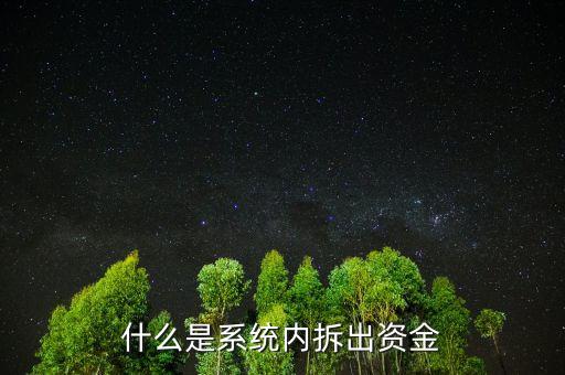 什么是系統(tǒng)內(nèi)拆出資金