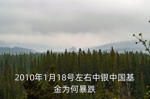 為什么1月18號的基金降到最低，2010年1月18號左右中銀中國基金為何暴跌