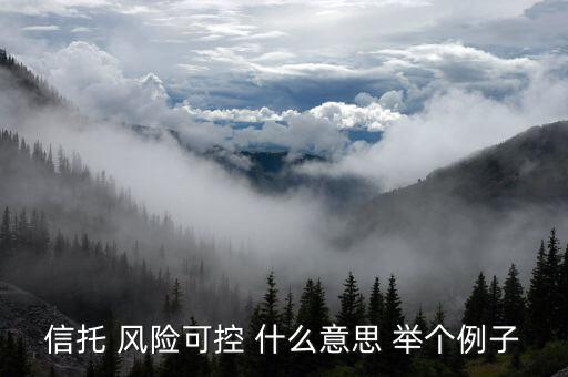 什么是可控風(fēng)險(xiǎn)，信托 風(fēng)險(xiǎn)可控 什么意思 舉個(gè)例子