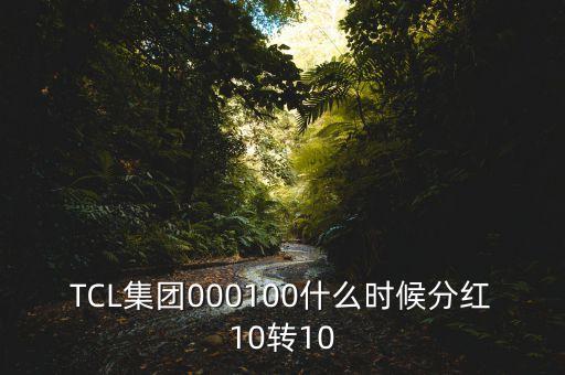 TCL集團000100什么時候分紅10轉(zhuǎn)10