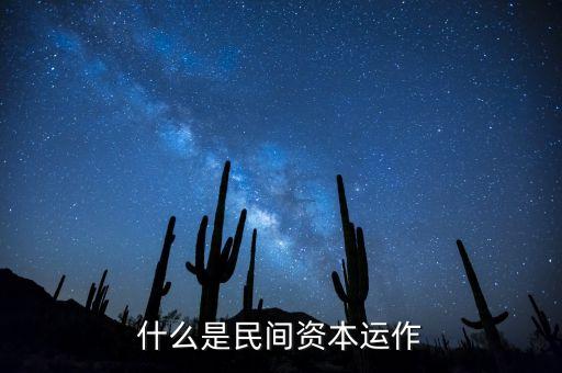 什么是民間資本運作